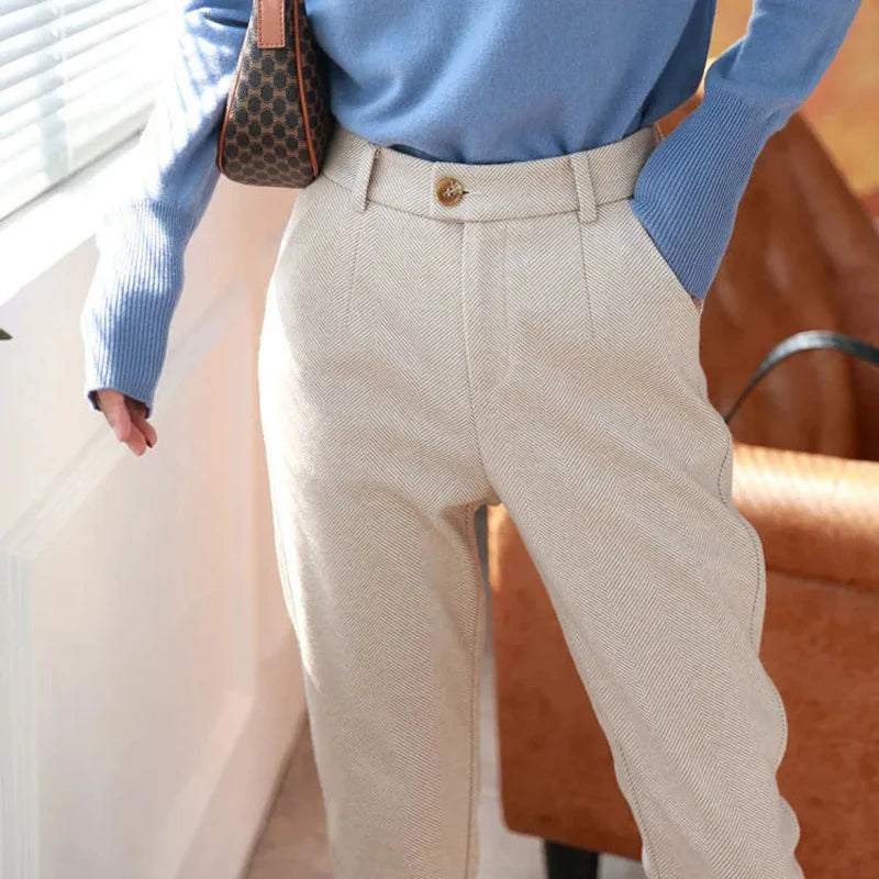 Pantalón Tipo Harem de Lana para Mujer – Elegancia y Comodidad