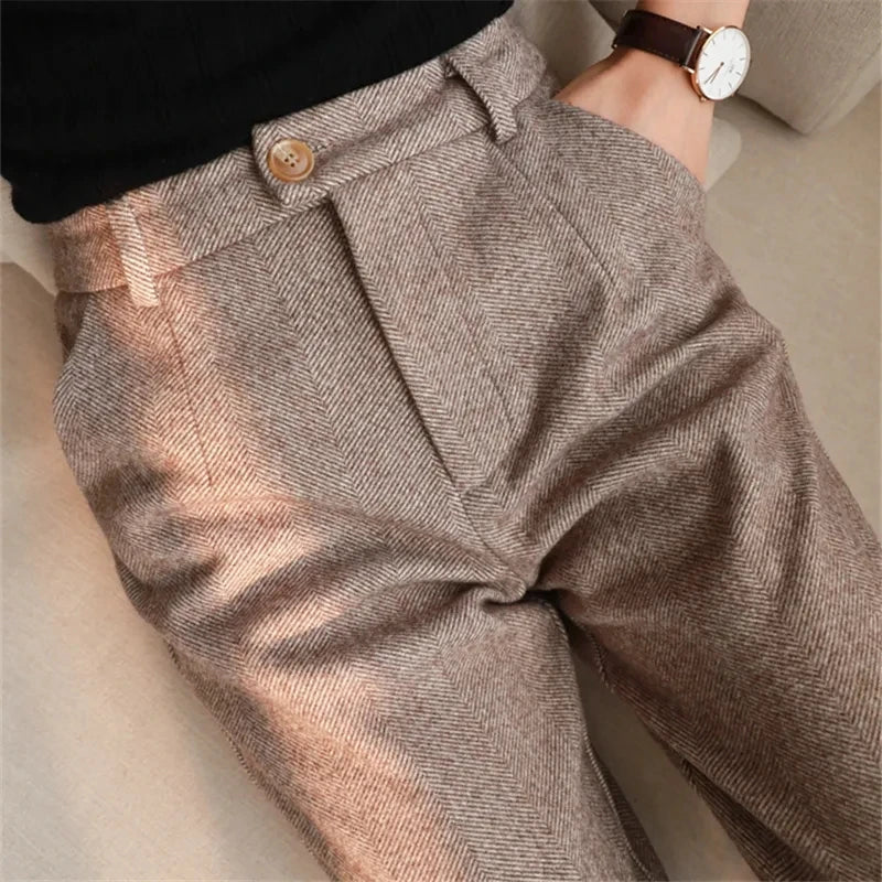 Pantalón Tipo Harem de Lana para Mujer – Elegancia y Comodidad