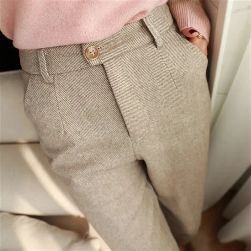 Pantalón Tipo Harem de Lana para Mujer – Elegancia y Comodidad